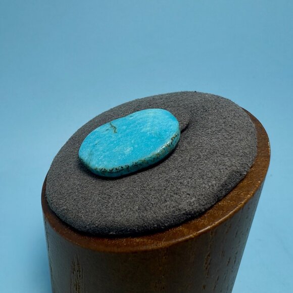 Natural Turquoise Slab w/ Host Rock Freeform Oval Loose Stone .75" x .50" - Picture 2 of 9